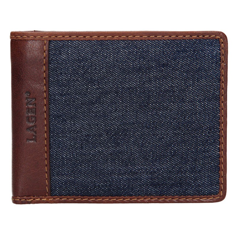 Pánská peněženka Lagen Sander - hnědo-modrá