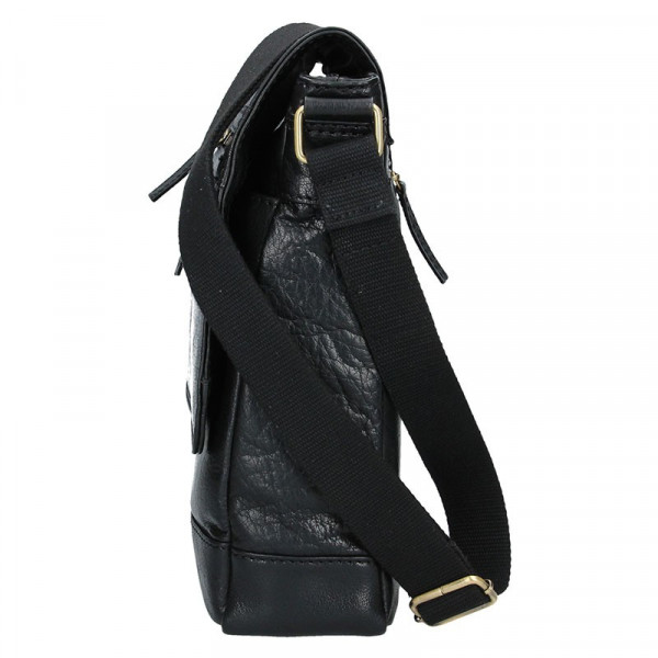 Pánská kožená taška přes rameno Lagen Borek - černá