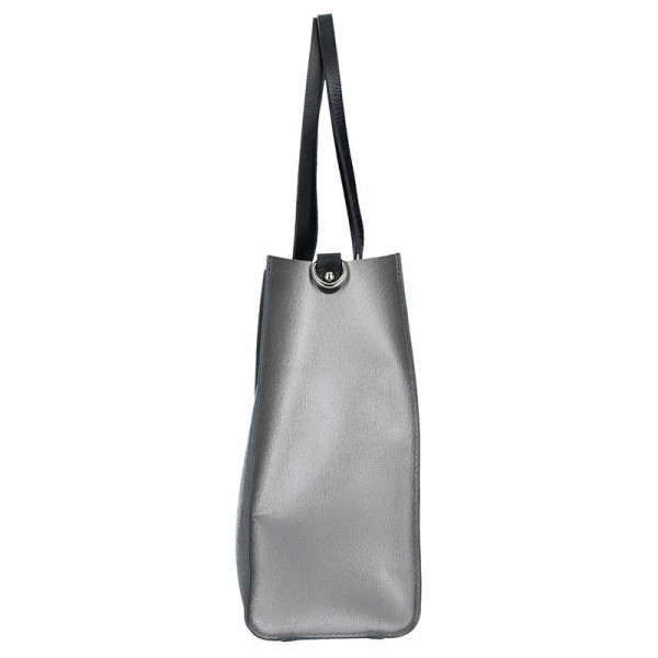 Dámská kožená kabelka Facebag Lill - stříbrná
