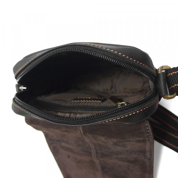 Pánská kožená taška přes rameno Hexagona 154191 - černá