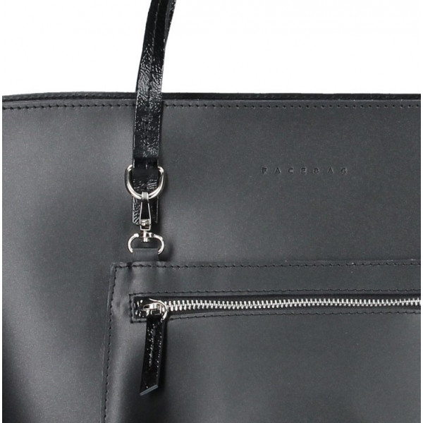 Dámská kožená kabelka Facebag 2v1 - černá