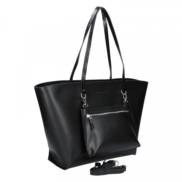 Dámská kožená kabelka Facebag 2v1 - černá