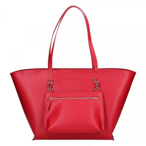 Dámská kožená kabelka Facebag 2v1 - červená