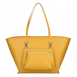 Dámská kožená kabelka Facebag 2v1 - žlutá