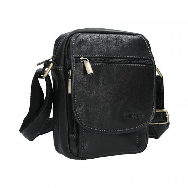 Pánská kožená taška přes rameno SendiDesign CT703 - černá