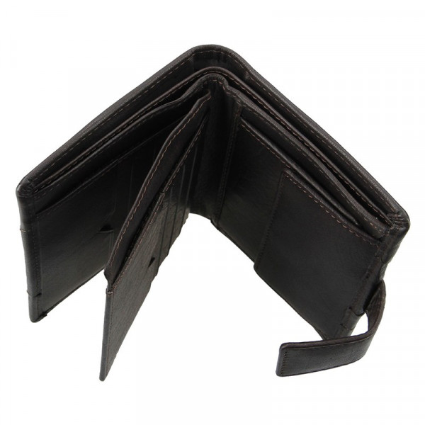 Pánská kožená peněženka Lagen Conor - tmavě hnědá