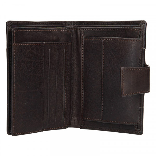 Pánská kožená peněženka Lagen Conor - tmavě hnědá