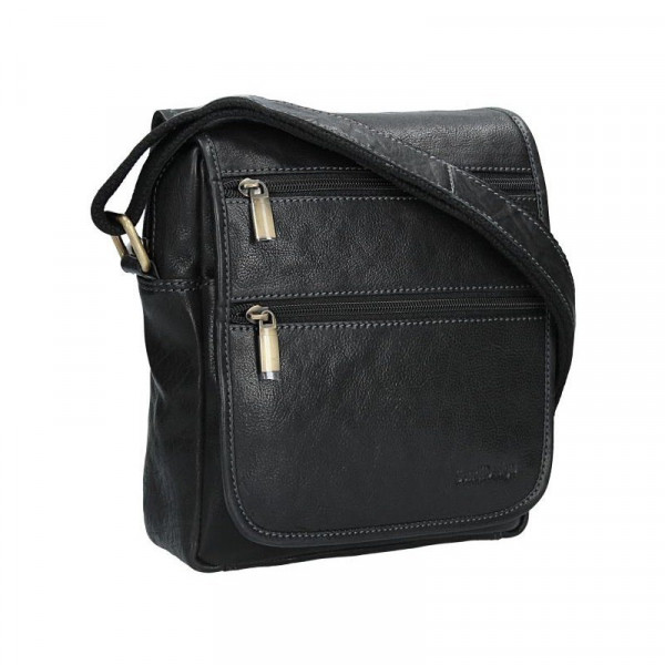 Pánská kožená taška přes rameno SendiDesign CT706 - černá