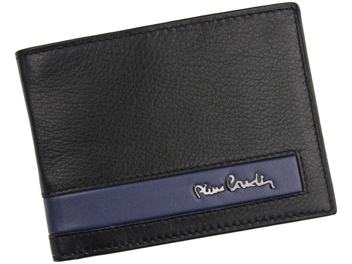 Pánská kožená peněženka Pierre Cardin Roger - černo-modrá