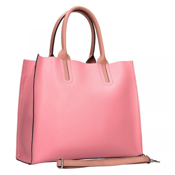 Dámská kožená kabelka Facebag Monarchy - růžová