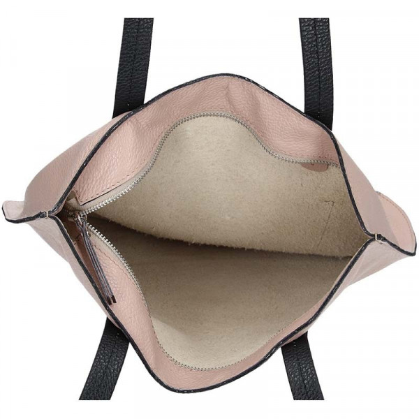 Dámská kožená kabelka Facebag Greta - světle růžová