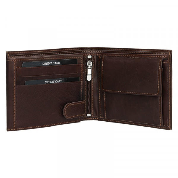 Pánská kožená peněženka SendiDesign 5601 (P) VT - hnědá