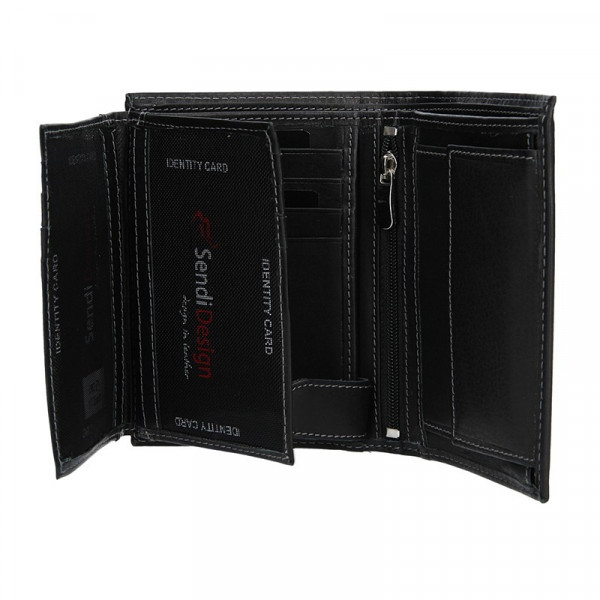 Pánská kožená peněženka SendiDesign 5602 (P) VT - černá