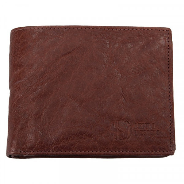 Pánská kožená peněženka SendiDesign SNW6856 - tmavě hnědá