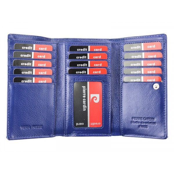 Dámská kožená peněženka Pierre Cardin Monique - modrá