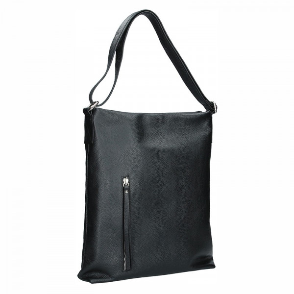 Dámská kožená kabelka Facebag Milen - černá hladká