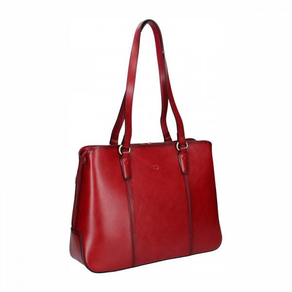 Elegantní dámská kožená kabelka Katana Paloma - tmavě červená