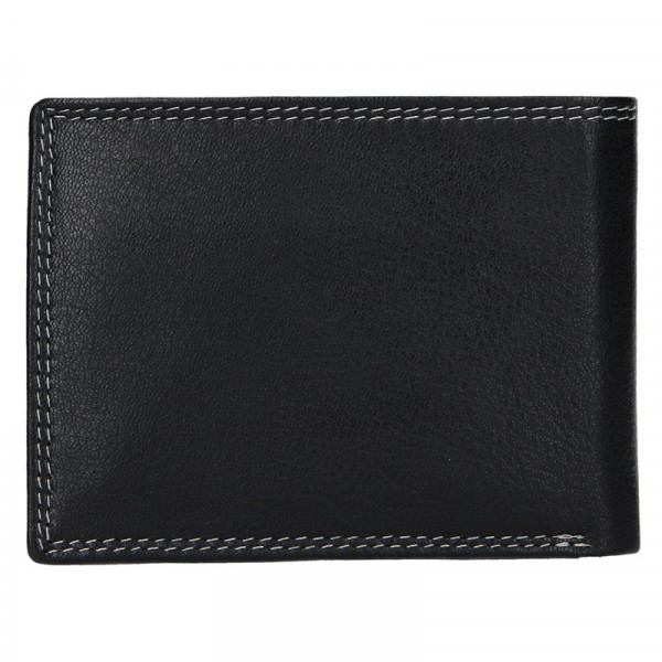 Pánská kožená peněženka DD Anekta Fido - černo-modrá