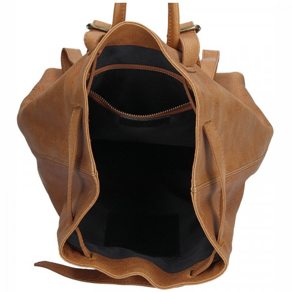 Dámský kožený batoh Facebag Elma - hnědá