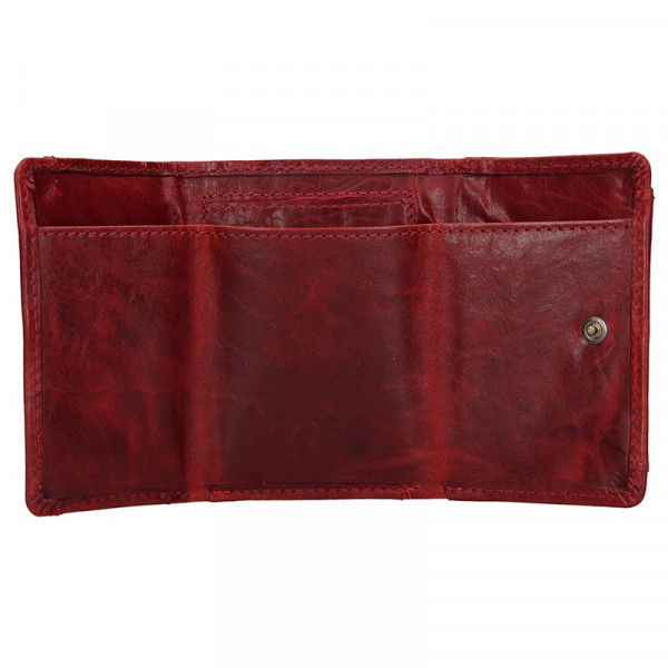 Dámská kožená slim peněženka Lagen Mellba - vínová