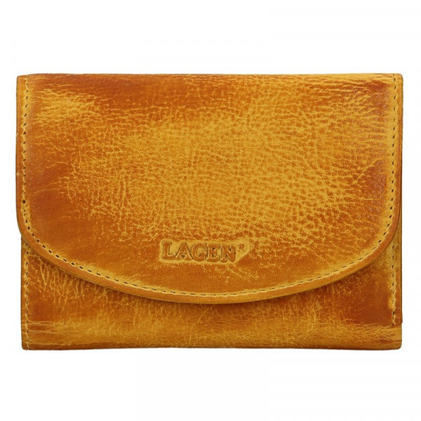 Dámská kožená peněženka Lagen Norra - žluto-hnědá