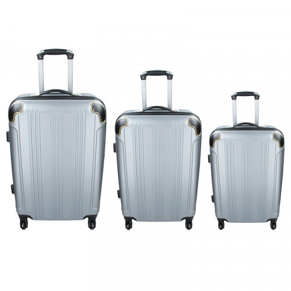 Sada 3 cestovních kufrů Madisson Michaela S,M,L - stříbrná