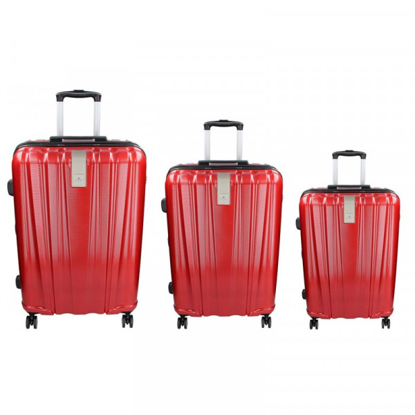 Sada 3 cestovních kufrů Snowball Lada S,M,L - tmavě červená