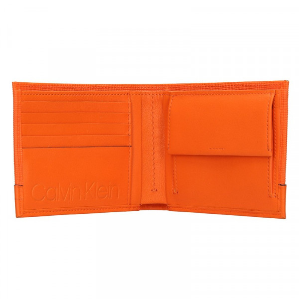 Pánská kožená peněženka Calvin Klein Natah - oranžová
