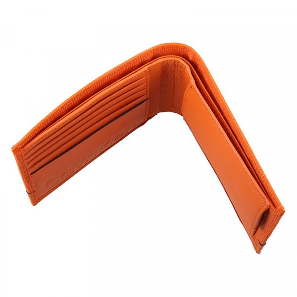 Pánská kožená peněženka Calvin Klein Natah - oranžová