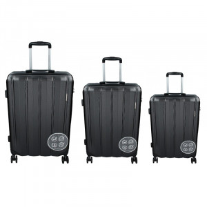 Sada 3 cestovních kufrů Marina Galanti Nova S, M, L - černá