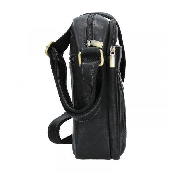 Panská kožená taška přes rameno SendiDesign Curzio- černá