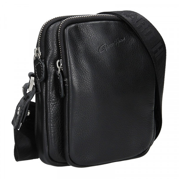 Pánská kožená taška přes rameno Gérard Henon Minimalix - černá