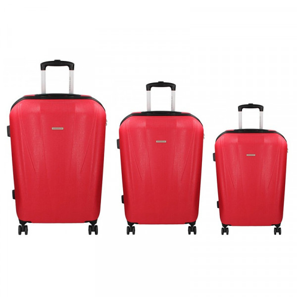 Sada 3 cestovních kufrů Marina Galanti Fuerta S, M, L - červená