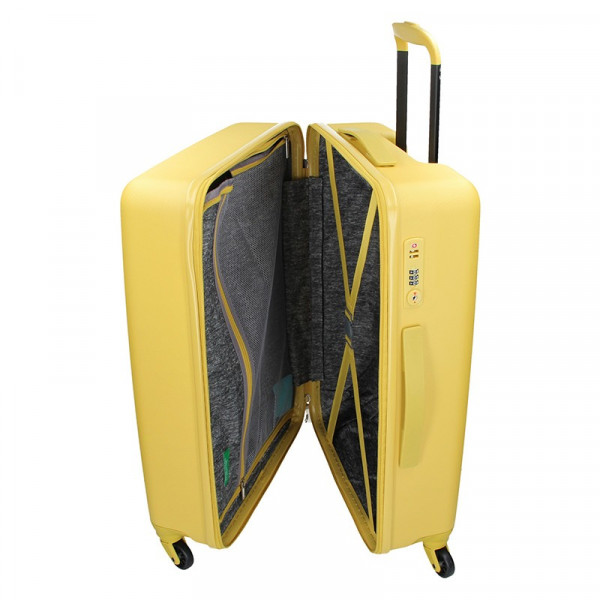 Cestovní kufr United Colors of Benetton Aura L - žlutá