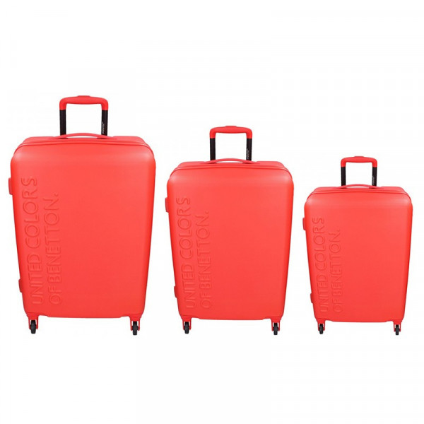 Sada 3 cestovních kufrů United Colors of Benetton Aura S,M,L - červená