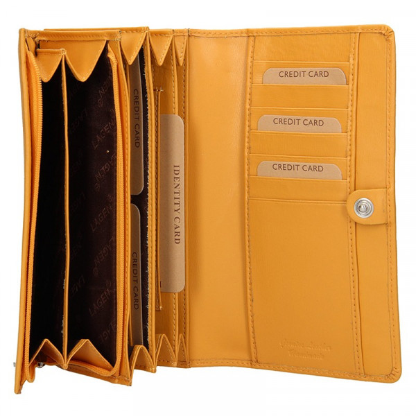 Dámská kožená peněženka Lagen Evelin - žlutá