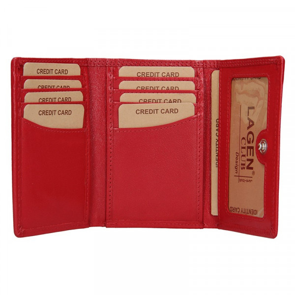 Dámská kožená peněženka Lagen Norra - tmavě červená