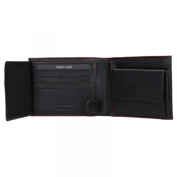 Pánská kožená peněženka Lagen Tobias - černo-červená