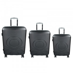 Sada 3 cestovních kufrů United Colors of Benetton Kanes S,M,L - černá