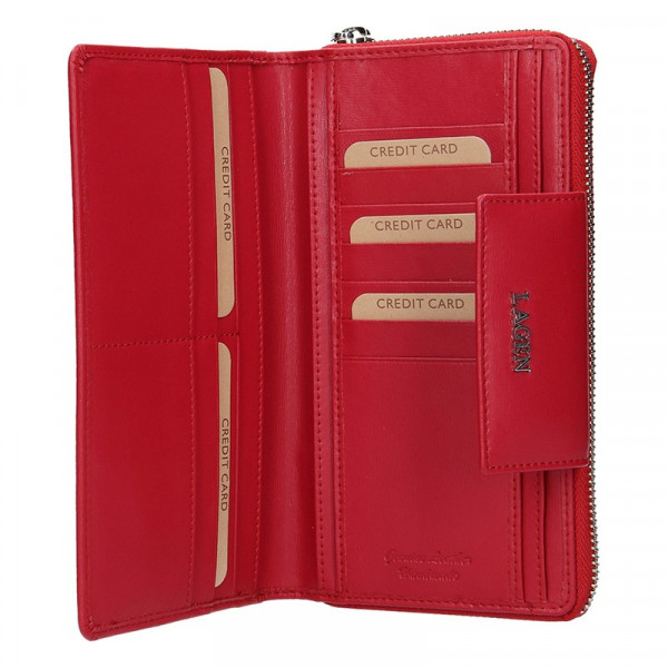 Dámská kožená peněženka Lagen Zora - červená