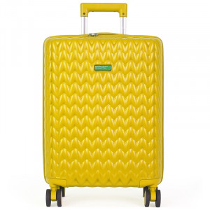 Cestovní kufr United Colors of Benetton Sider M - žlutá