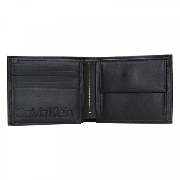 Pánská kožená slim peněženka Calvin Klein Manze - černá