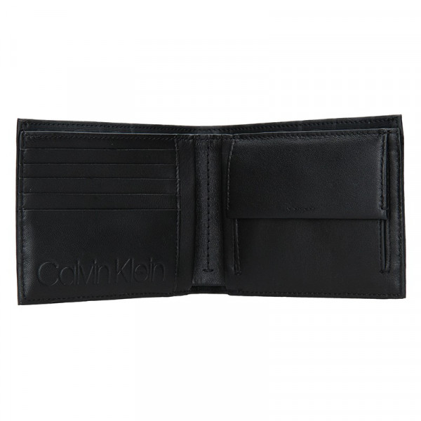 Pánská kožená slim peněženka Calvin Klein Fredy - černá