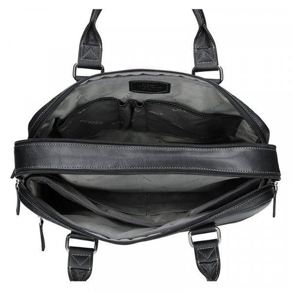 Pánská kožená taška přes rameno Katana Toronto - černá
