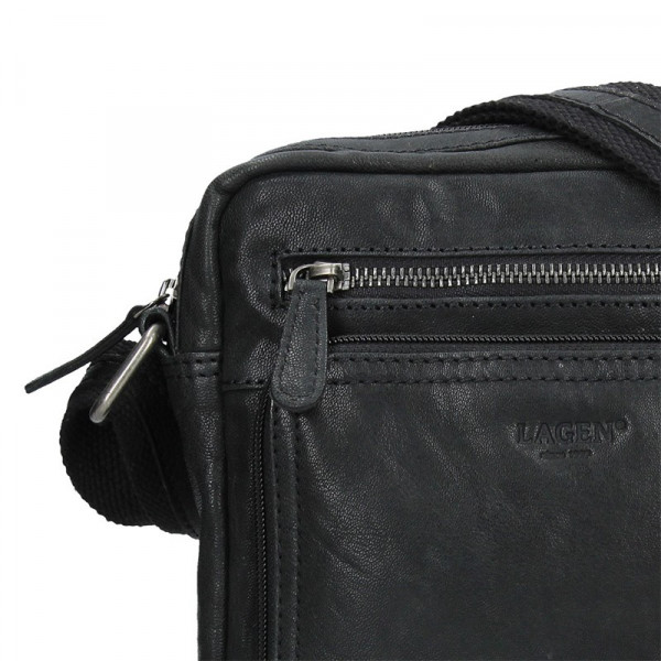 Pánská kožená taška přes rameno Lagen Čestmír - černá