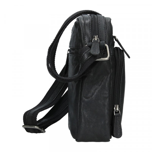 Pánská kožená taška přes rameno Lagen Čestmír - černá