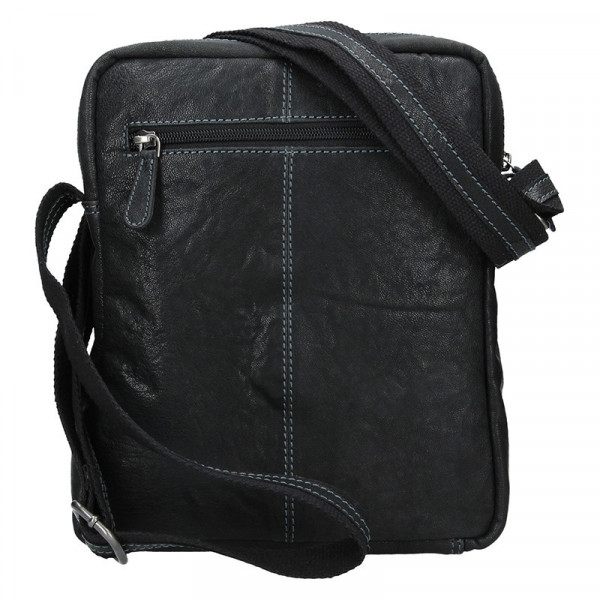Pánská kožená taška přes rameno Lagen Lech - černá