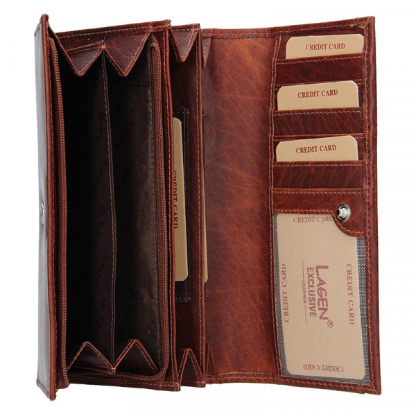 Dámská kožená peněženka Lagen Anna - koňak