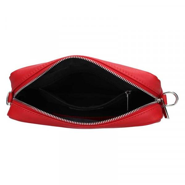 Trendy dámská kožená crossbody kabelka Facebag Ninas - červená