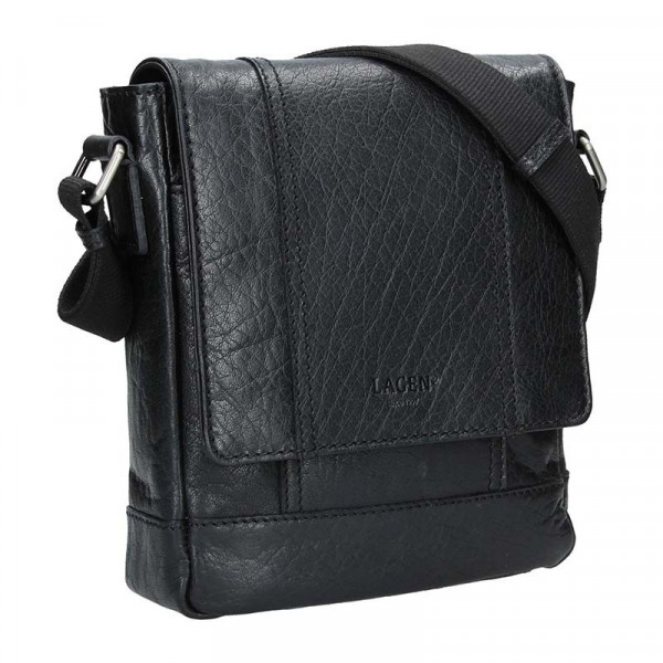 Pánská kožená taška přes rameno Lagen Memphis - černá